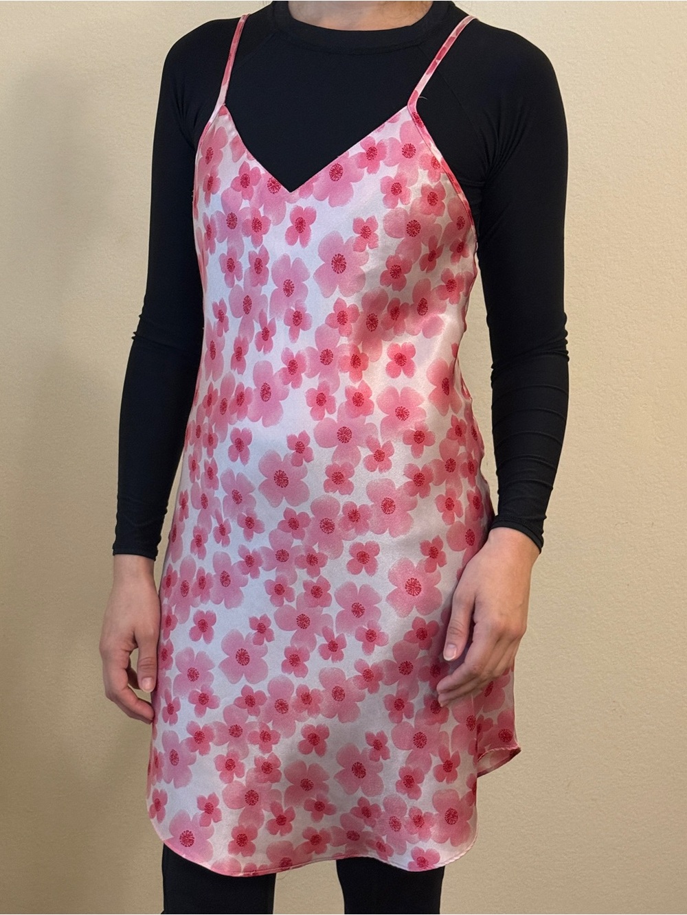 Moon Dance Pink Floral Y2K Coquette Slip Dress